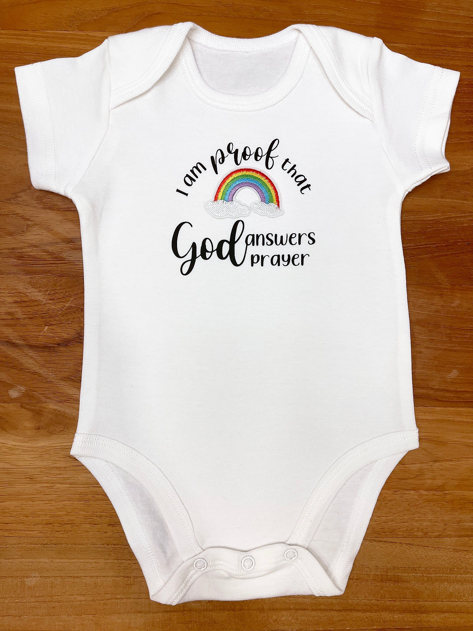 God answers prayers Miracle baby Announcement, Rainbow